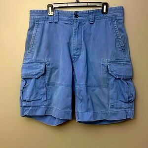 Vintage Polo Ralph Lauren Cargo Shorts 36 10" Blue Chino Military Street Preppy